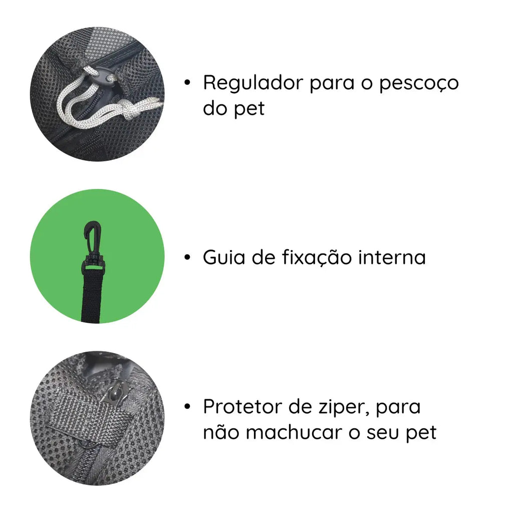 Bolsa de Transporte para Pet Pequena - Soft Backpack Negro, Até 8 kg para Viagens Zaya