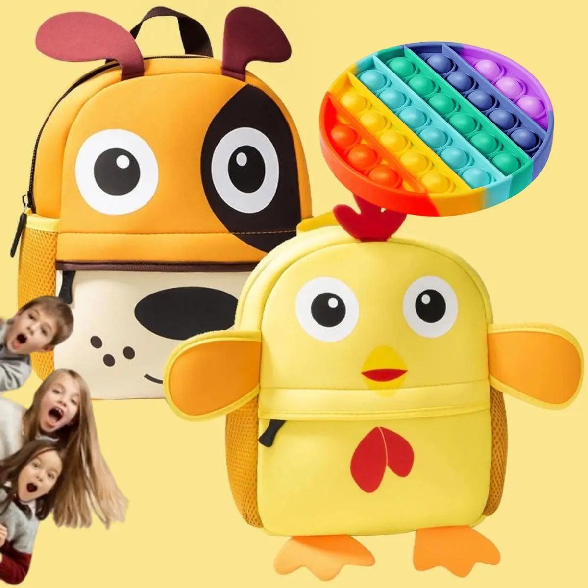 Mochila Escolar Maternidade para Mãe e Bebê + Pop IT Briquer Anti - Stress Zaya