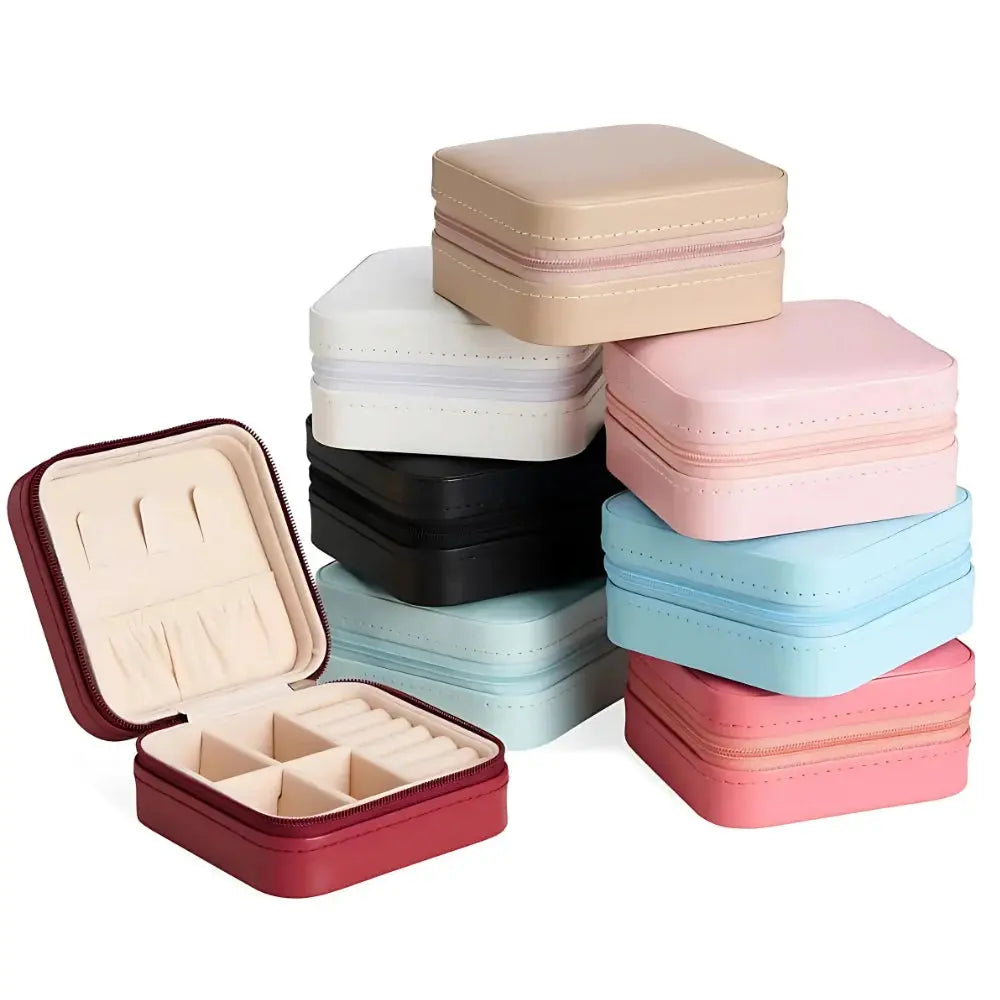 Porta Jóias Mini Maleta Estojo Compacto para Viagem - Organize Brincos, Colares e Anéis - Vivariso