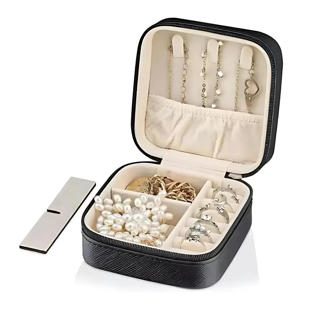 Porta Jóias Mini Maleta Estojo Compacto para Viagem - Organize Brincos, Colares e Anéis - Vivariso