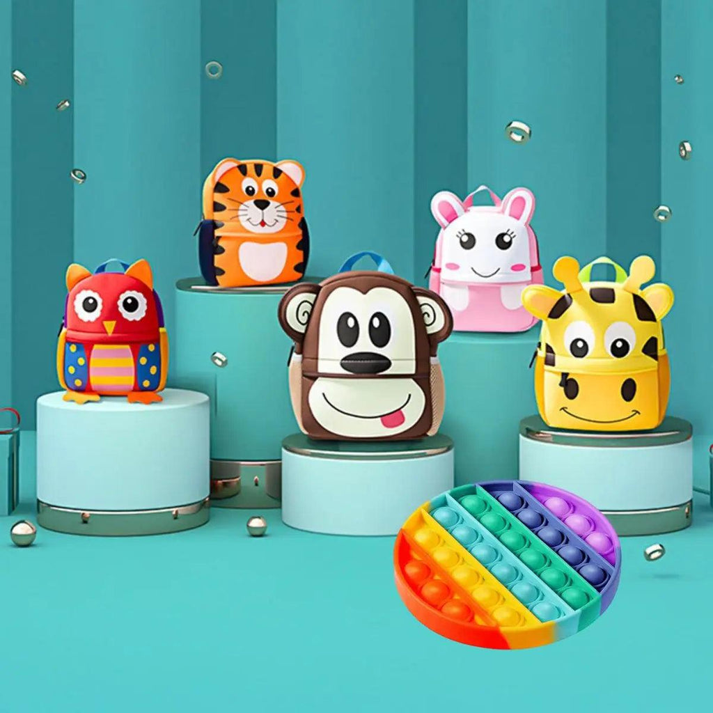 Mochila Escolar Maternidade para Mãe e Bebê + Pop IT Briquer Anti - Stress Zaya