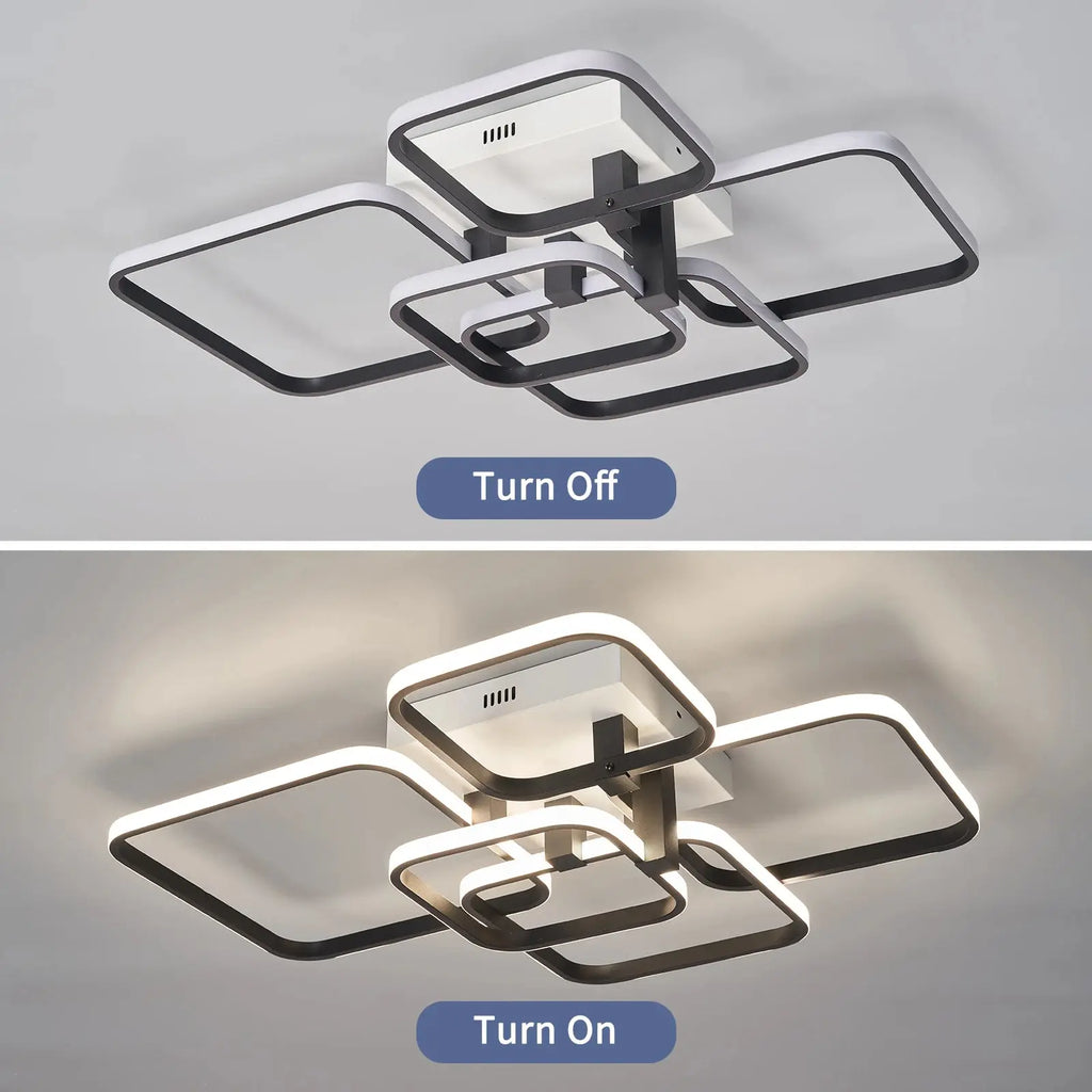 Luminária de Teto LED Moderna | Plafon Inteligente com Controle Remoto e Dimmable para Quarto e Sala - Vivariso