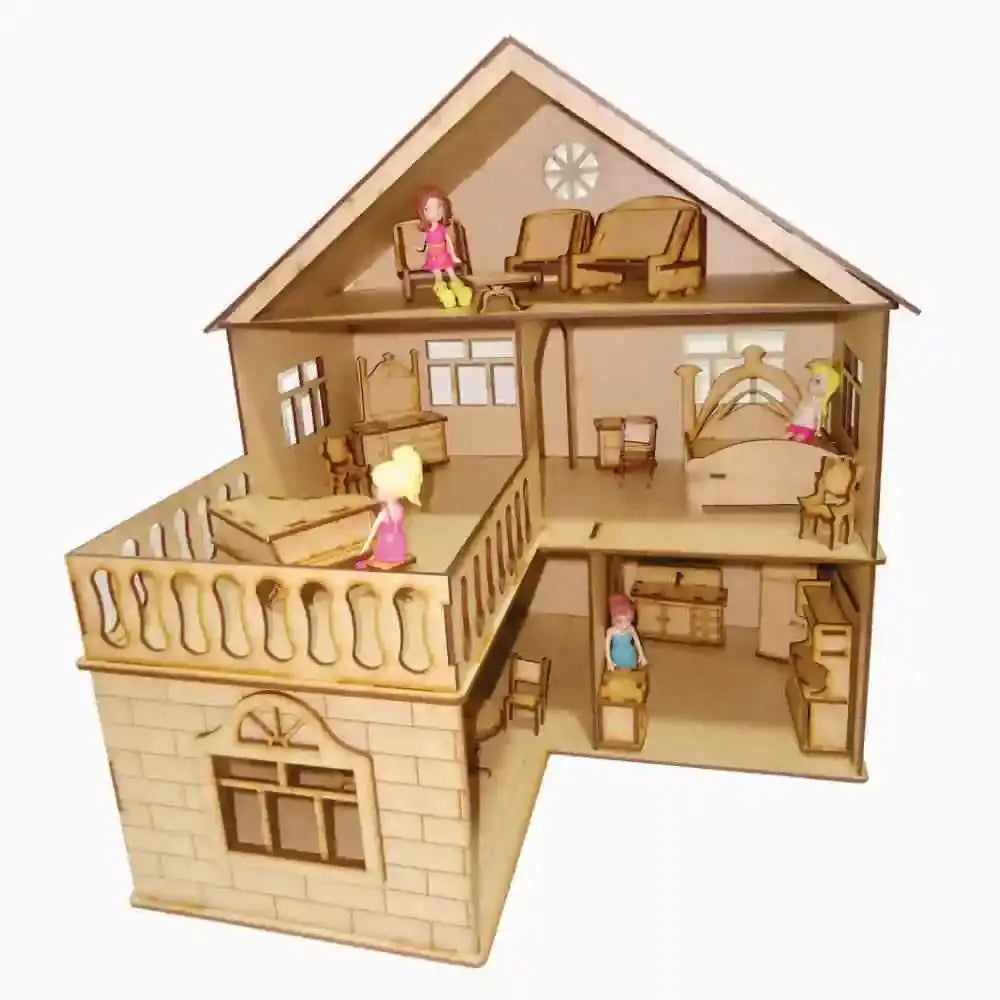 Kit de Bonecas House + 21 Móveis Polly July Natural - Darama Zaya