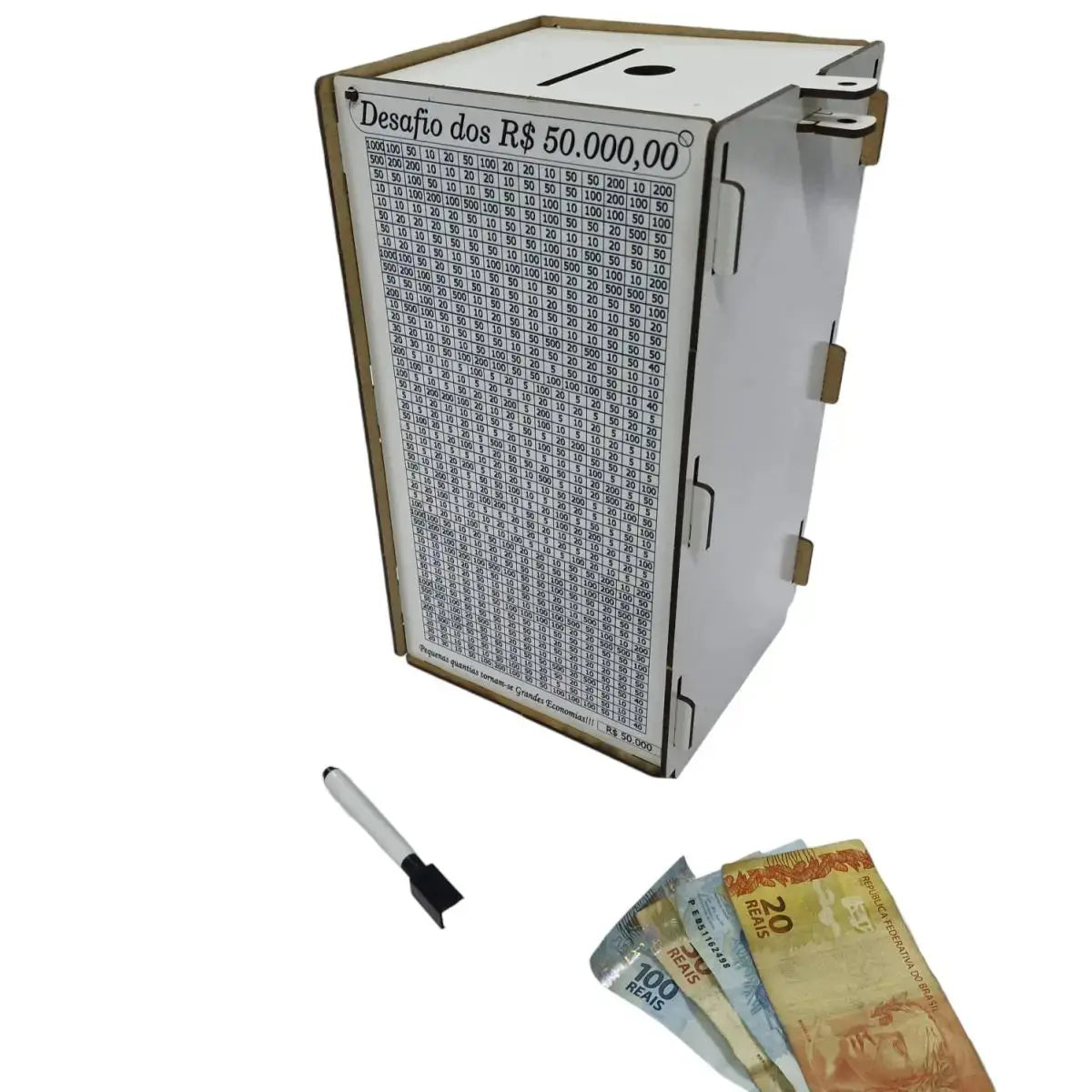 Vault de Economia - Caixa de Madeira para o Desafio Japonês KAKEBO - 50 Mil Zaya