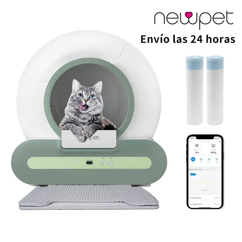 Caixa de Areia Automática Inteligente 65L | Sanitário Autolimpante com Esterilização UV e Controle por App para Gatos vivariso