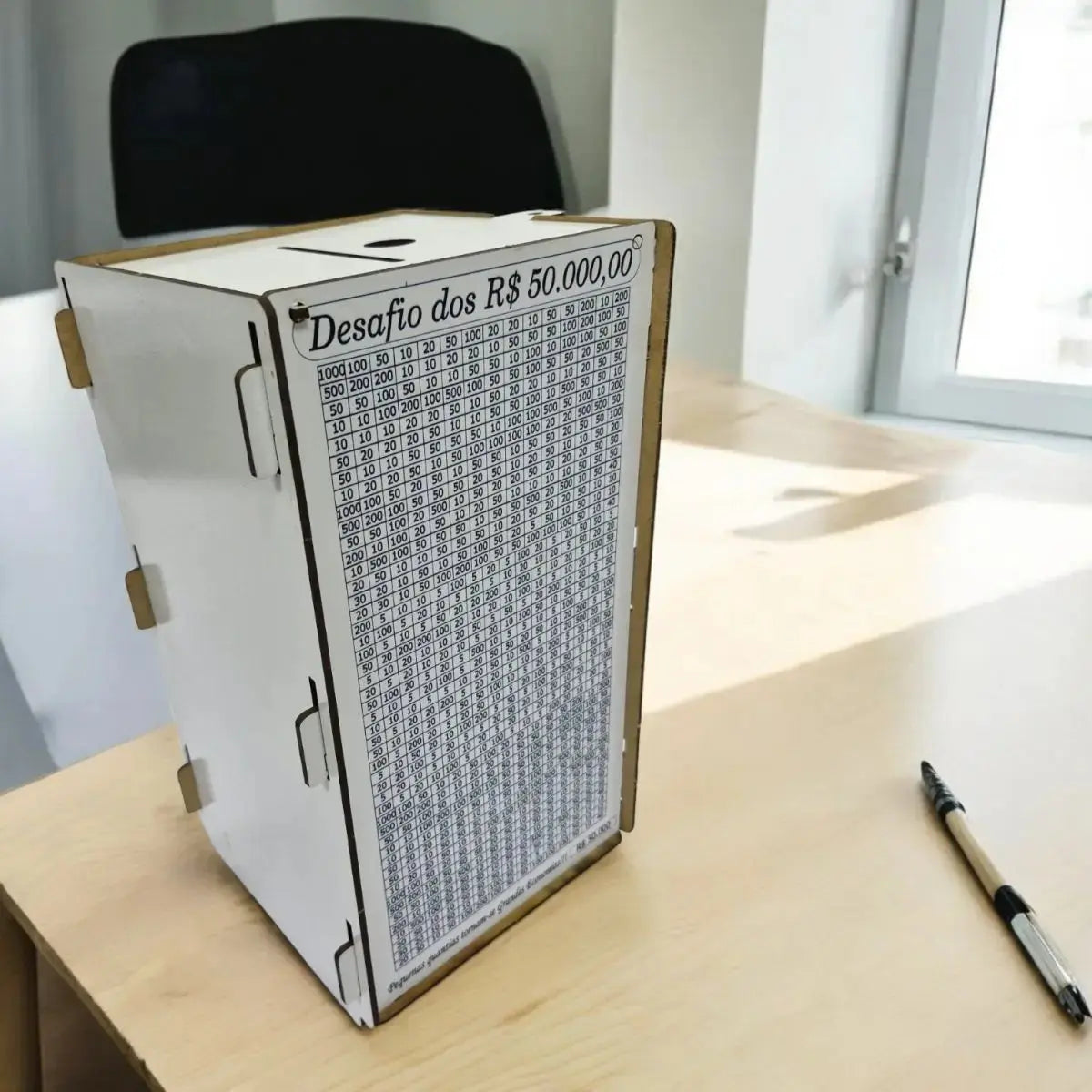 Vault de Economia - Caixa de Madeira para o Desafio Japonês KAKEBO - 50 Mil - Vivariso