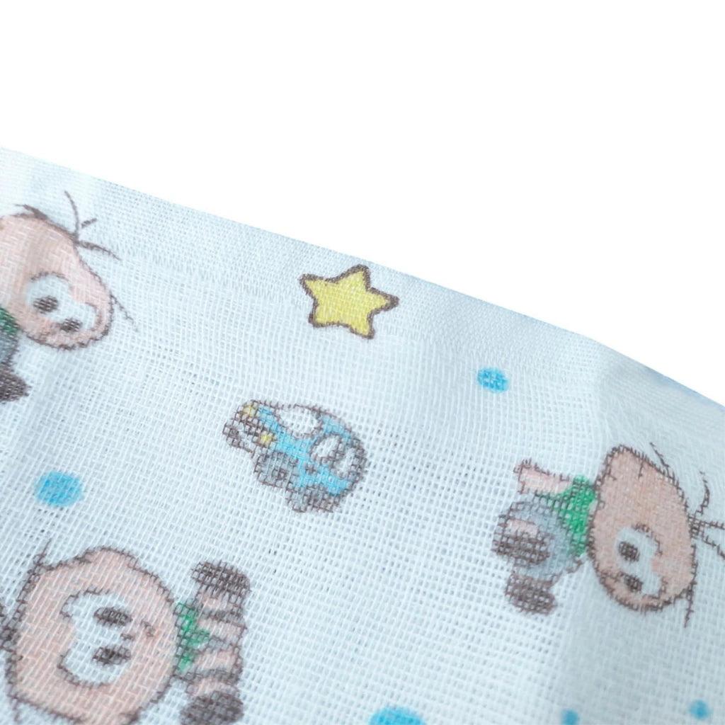 5 Bolsas de Travesseiro de Algodão 100% para Bebê Menino - Azul, Extra Mole e Alta Absorção Zaya