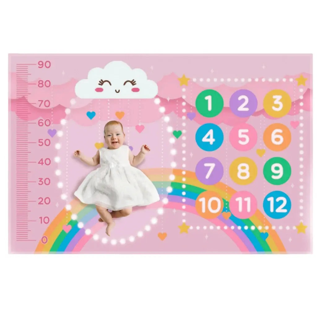 Cenario Mesversário Fotos Baby Sheet 0 - 12 Meses Lilas com Quadro, Ideal para Presente Natalino Zaya