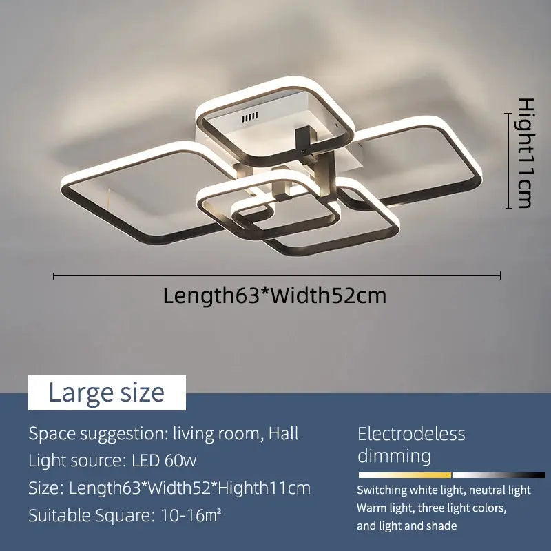 Luminária de Teto LED Moderna | Plafon Inteligente com Controle Remoto e Dimmable para Quarto e Sala - Vivariso