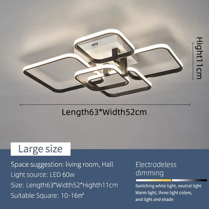 Luminária de Teto LED Moderna | Plafon Inteligente com Controle Remoto e Dimmable para Quarto e Sala - Vivariso