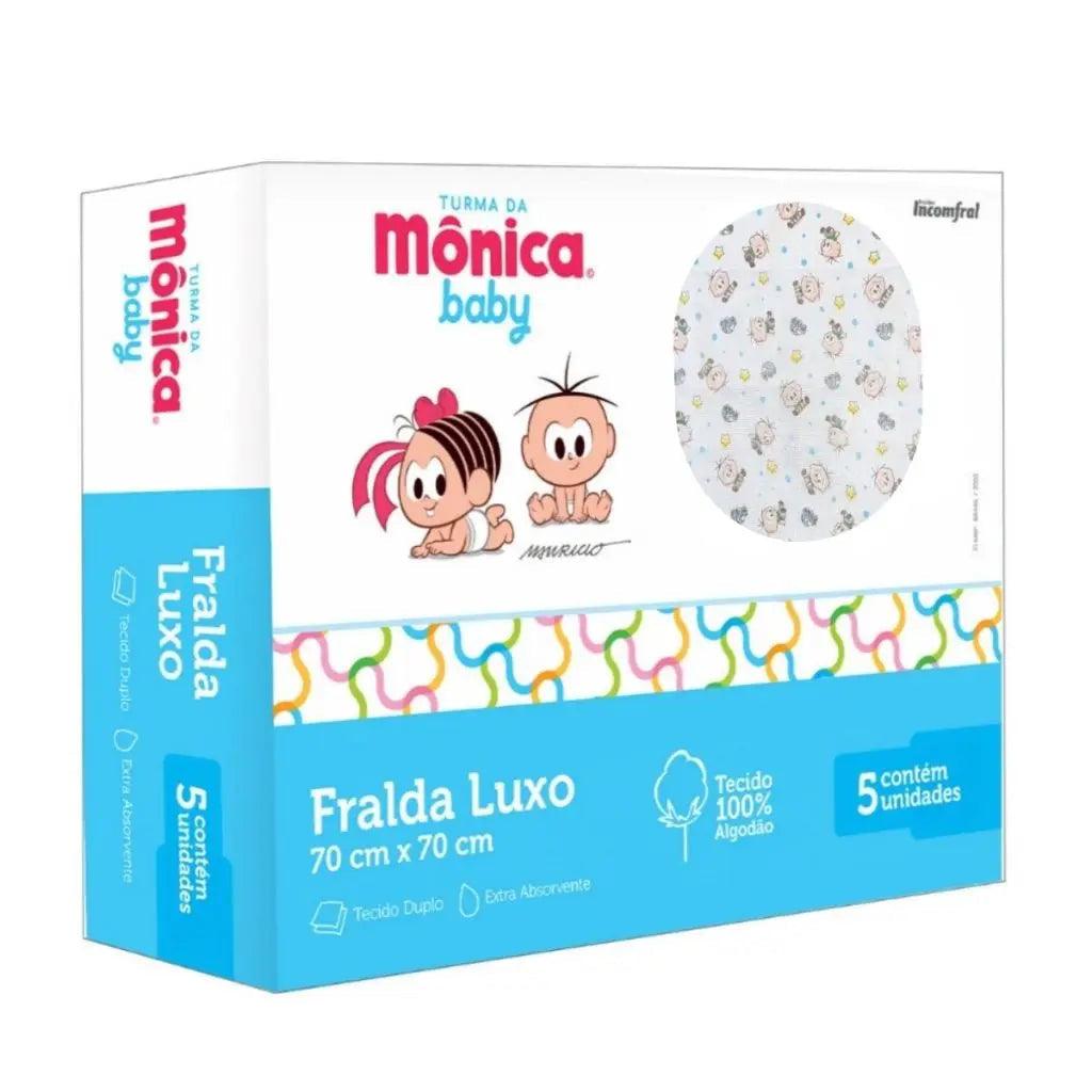 5 Bolsas de Travesseiro de Algodão 100% para Bebê Menino - Azul, Extra Mole e Alta Absorção Zaya