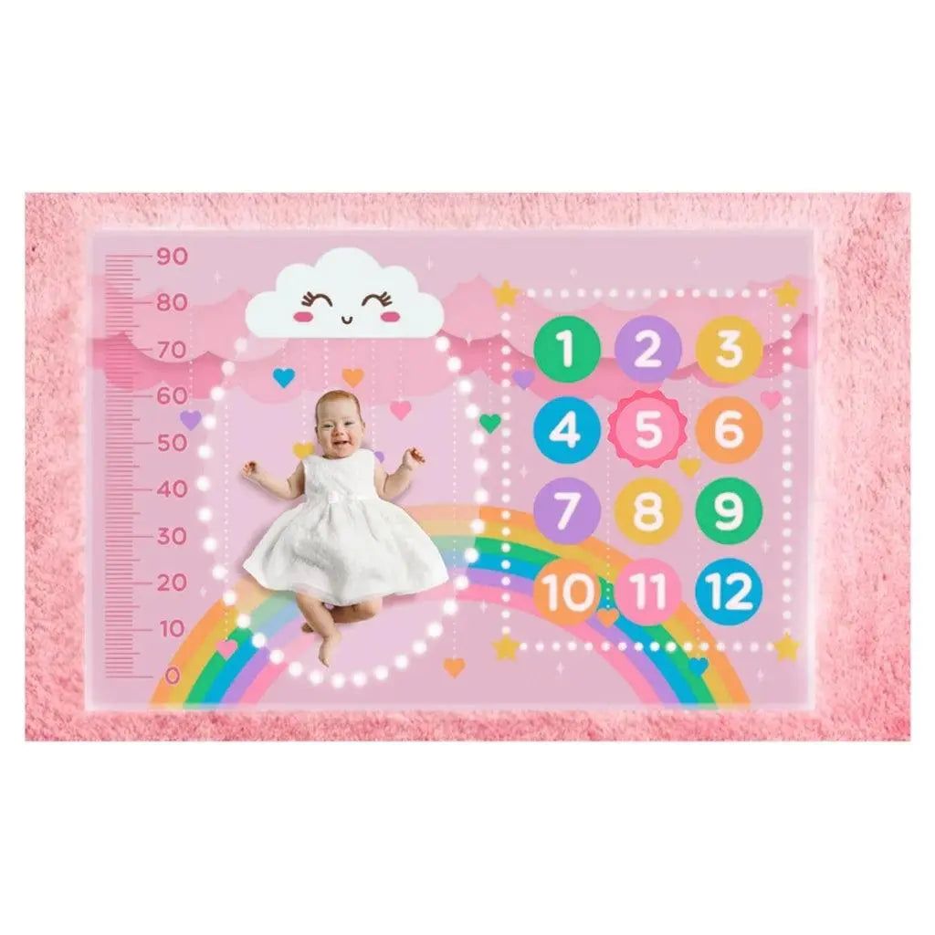 Cenario Mesversário Fotos Baby Sheet 0 - 12 Meses Lilas com Quadro, Ideal para Presente Natalino - Vivariso