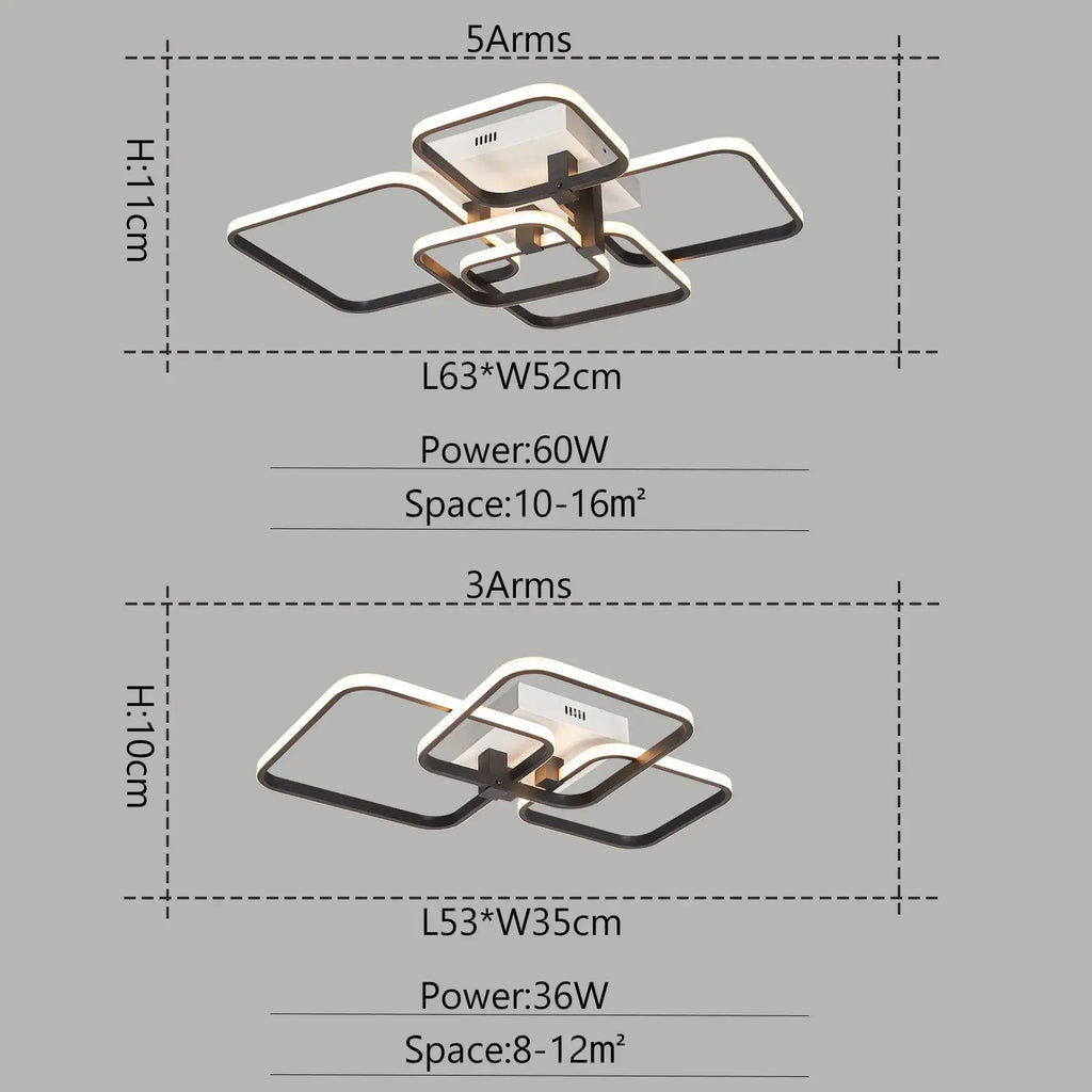 Luminária de Teto LED Moderna | Plafon Inteligente com Controle Remoto e Dimmable para Quarto e Sala - Vivariso
