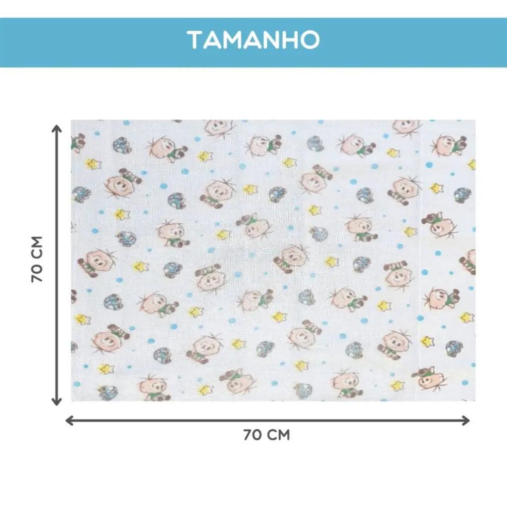 5 Bolsas de Travesseiro de Algodão 100% para Bebê Menino - Azul, Extra Mole e Alta Absorção Zaya